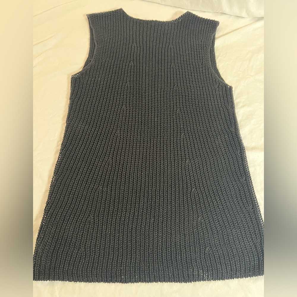 NWOT 100% Italian Linen Black Sleeveless Tank       Sz XS
